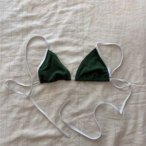 Gnash swim Forest Green Bikini Top with White Straps